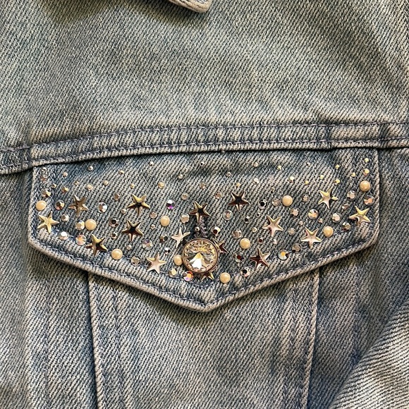 Christine Alexander 💯 cotton sparkle sequins Jean jacket 🧥 - Picture 3 of 3